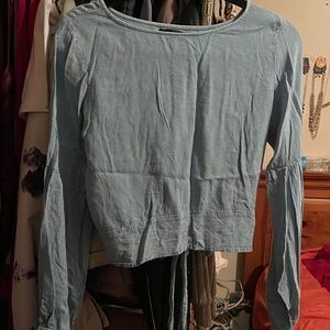 Style Envy Light Blue Crop Top